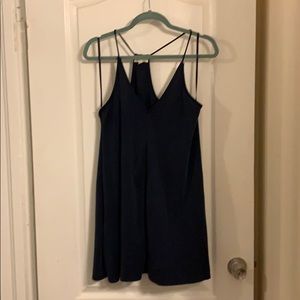 Navy suede/velvety shift dress